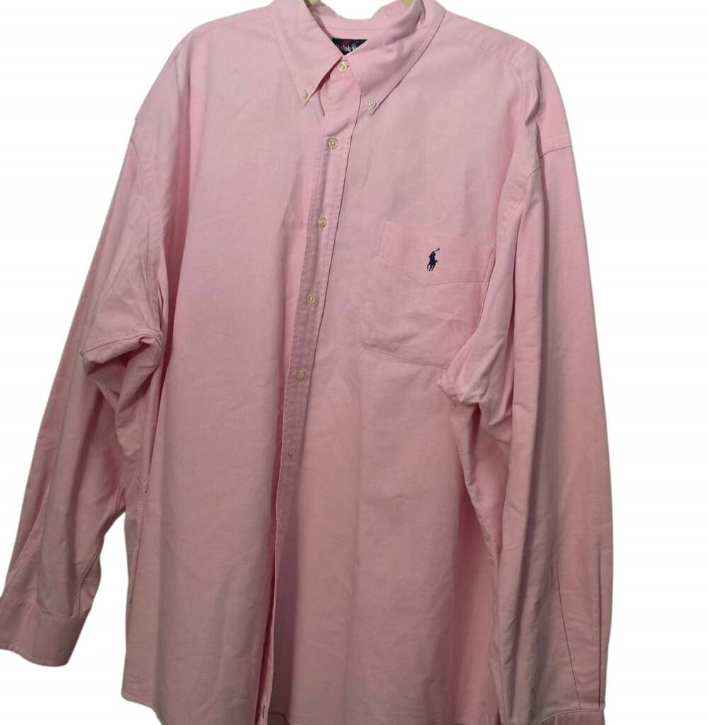 Ralph Lauren Mens Classic Pink Big Shirt Oxford Professional Shirt Sz XXL